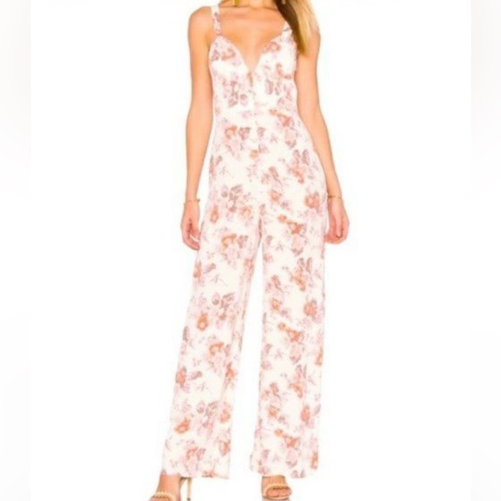 Flynn Skye Sweetheart neckline floral jumpsuit size small NWOT